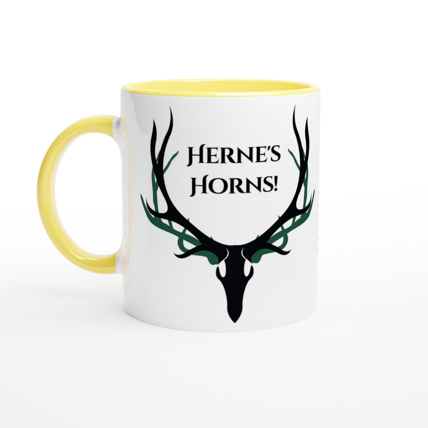 Herne's Horns White 11oz Ceramic Mug with Color Inside