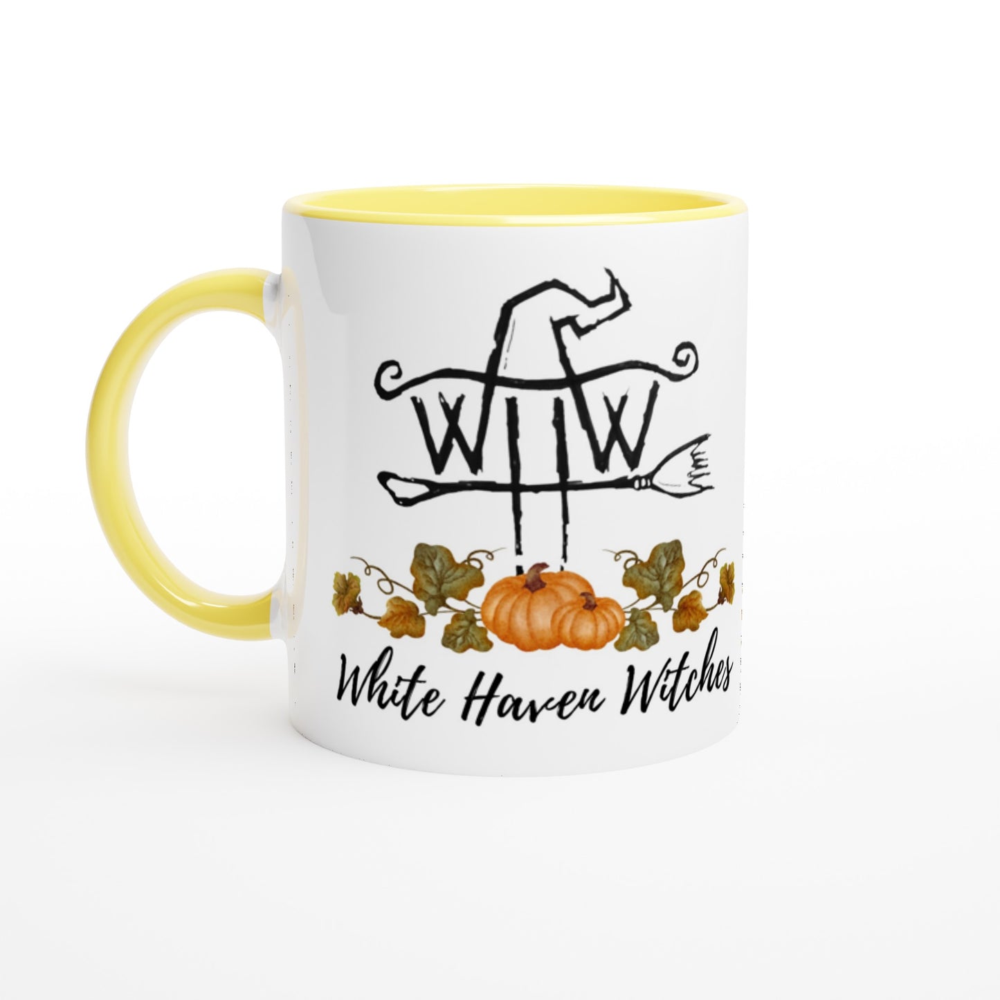 Samhain White Haven Witches White 11oz Ceramic Mug with Color Inside