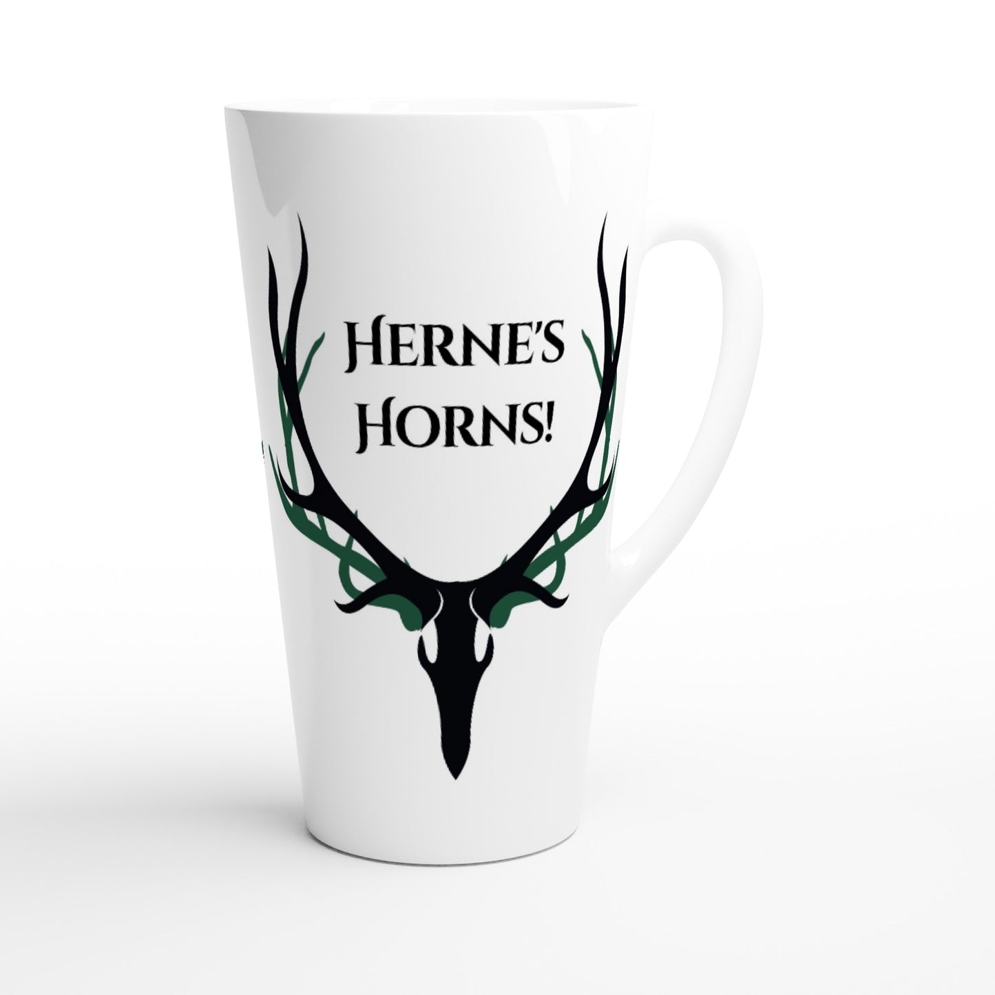 Herne's Hornes White Latte 17oz Ceramic Mug