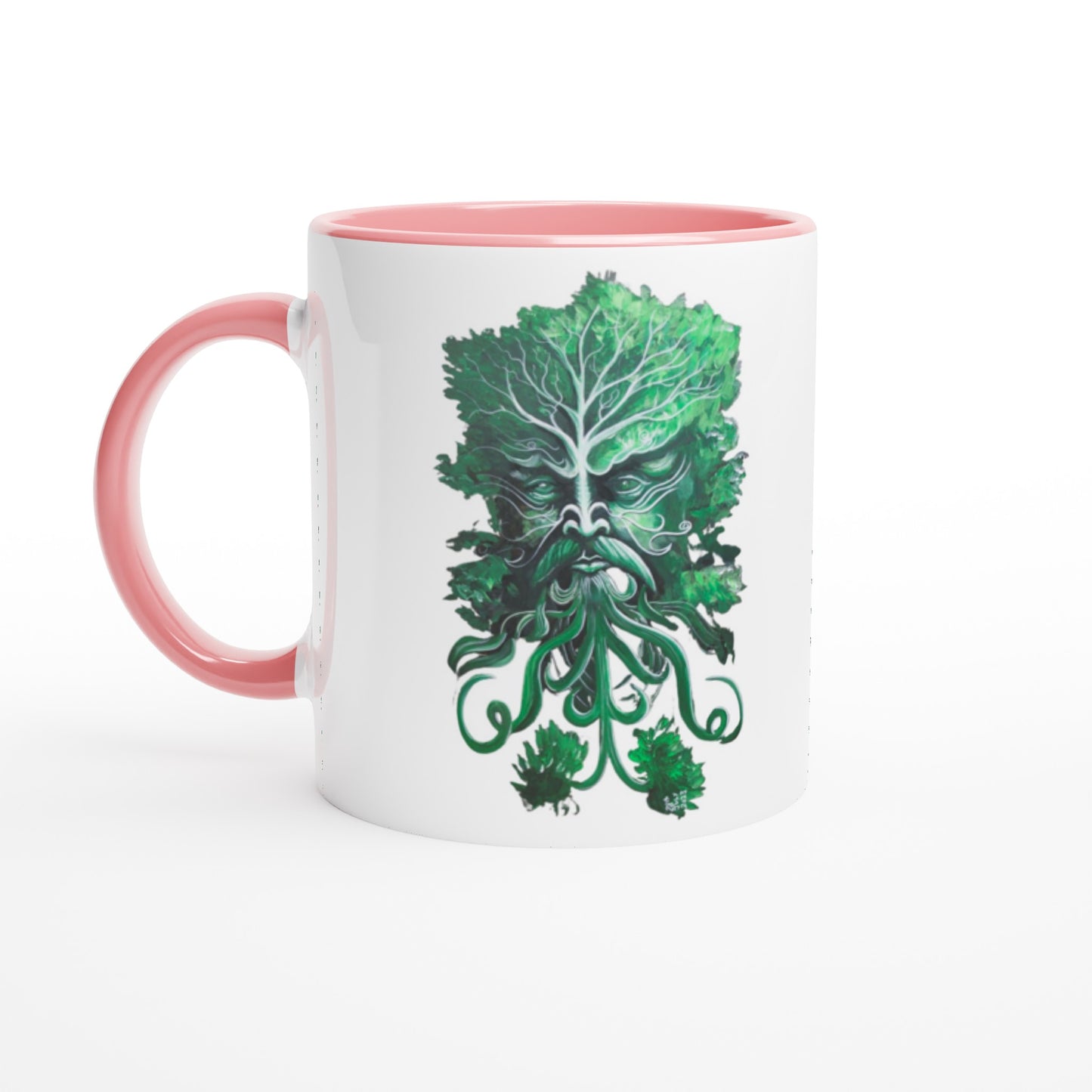 Green Man White 11oz Ceramic Mug with Color Inside