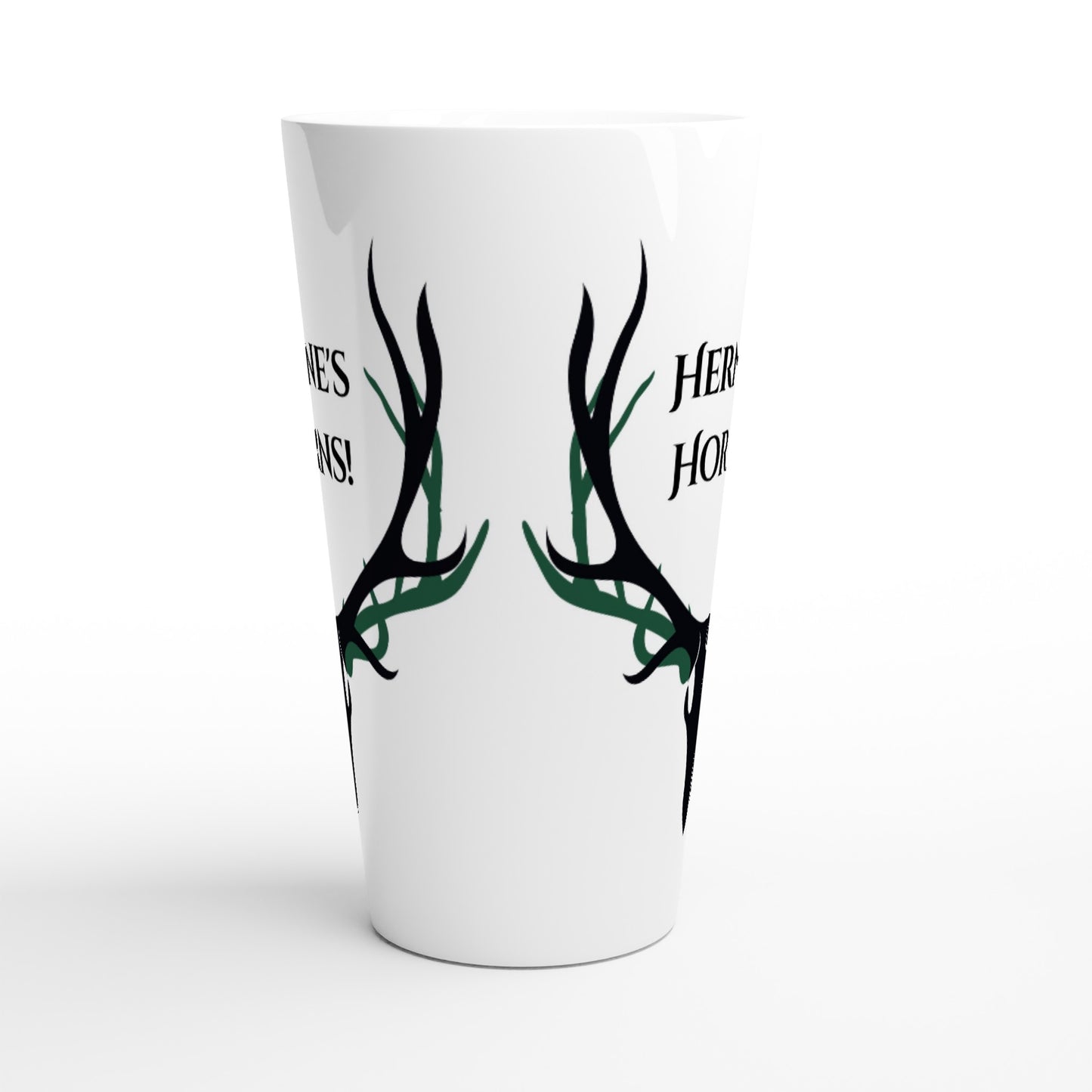 Herne's Hornes White Latte 17oz Ceramic Mug