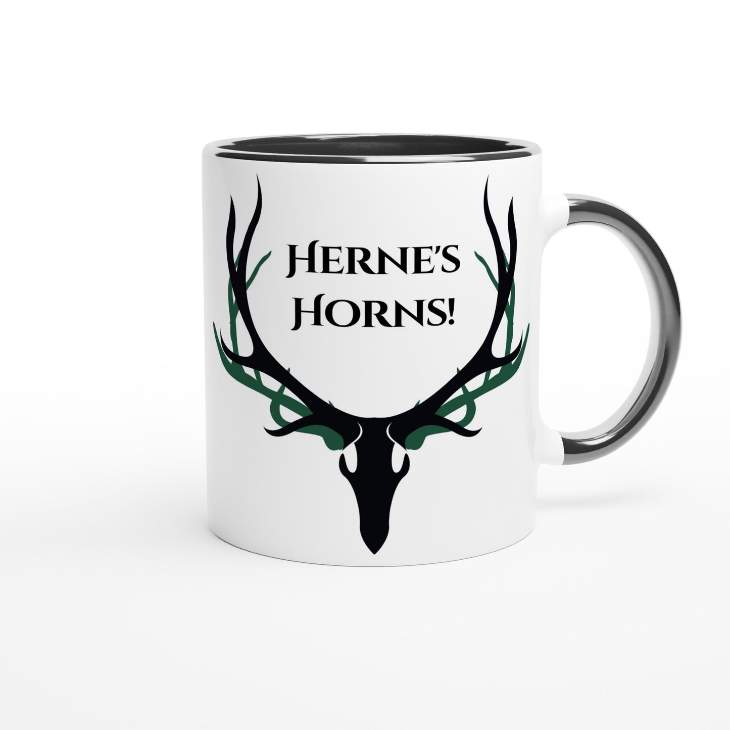 Herne's Horns White 11oz Ceramic Mug with Color Inside