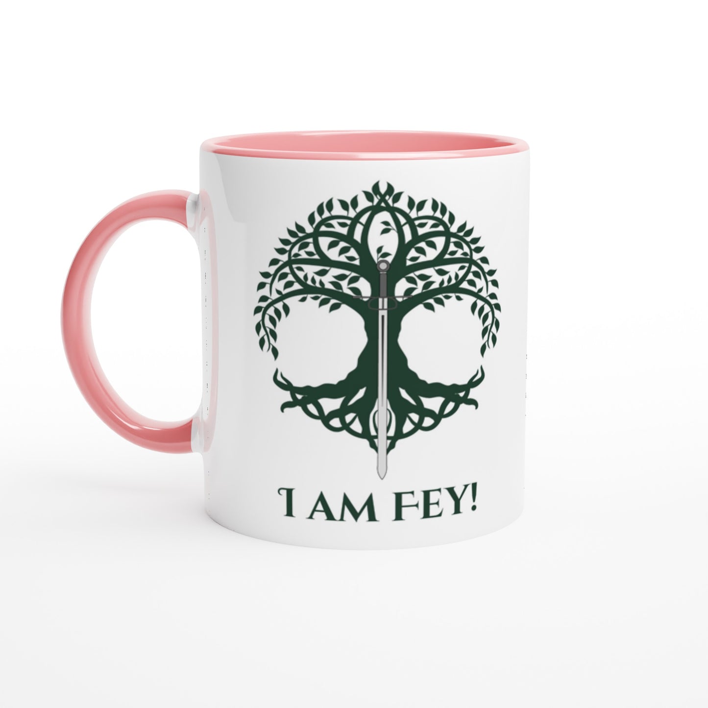 I am Fey White 11oz Ceramic Mug with Color Inside