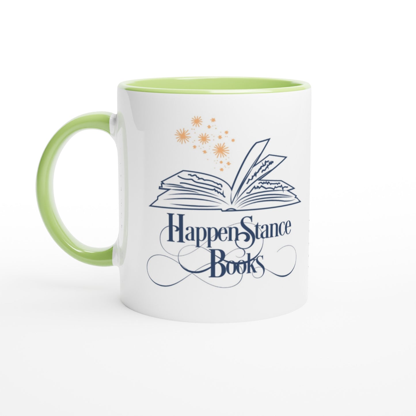 Happenstance Books White 11oz Ceramic Mug with Color Inside