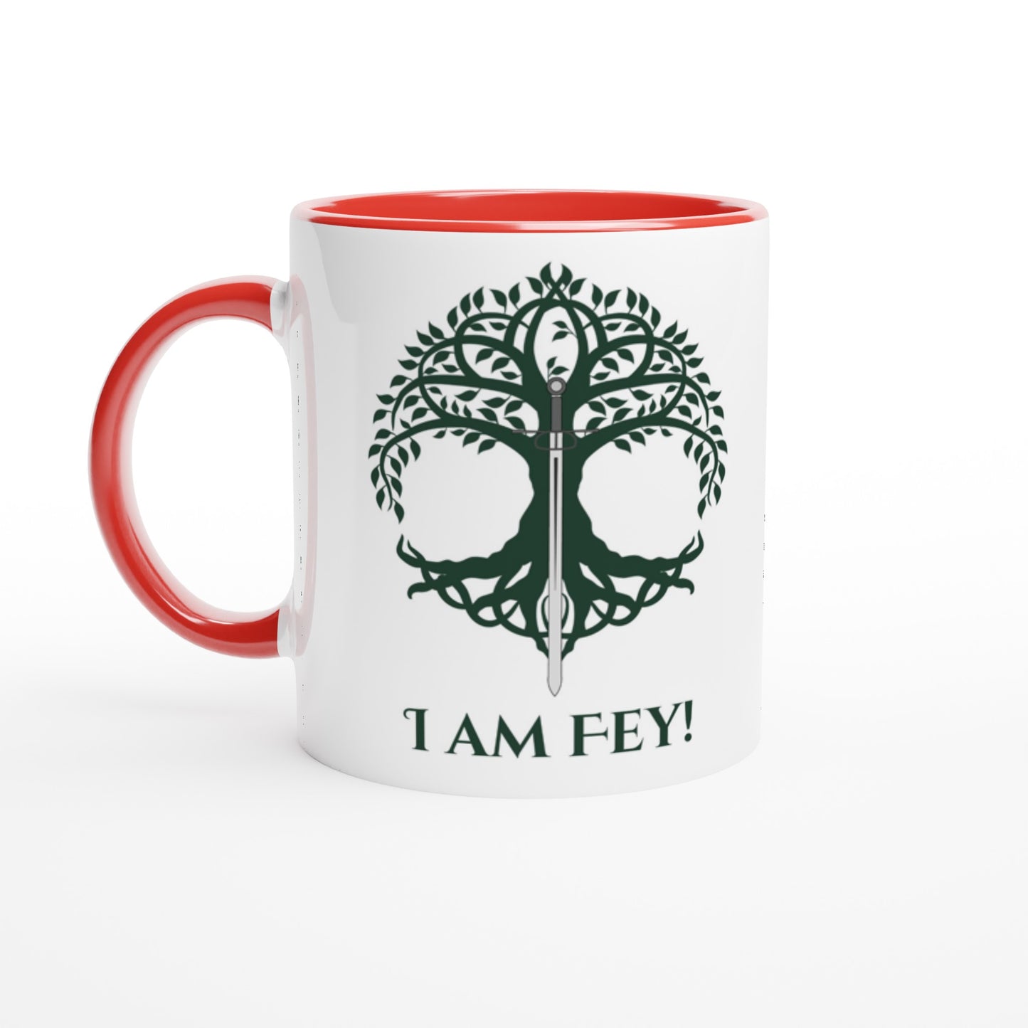 I am Fey White 11oz Ceramic Mug with Color Inside