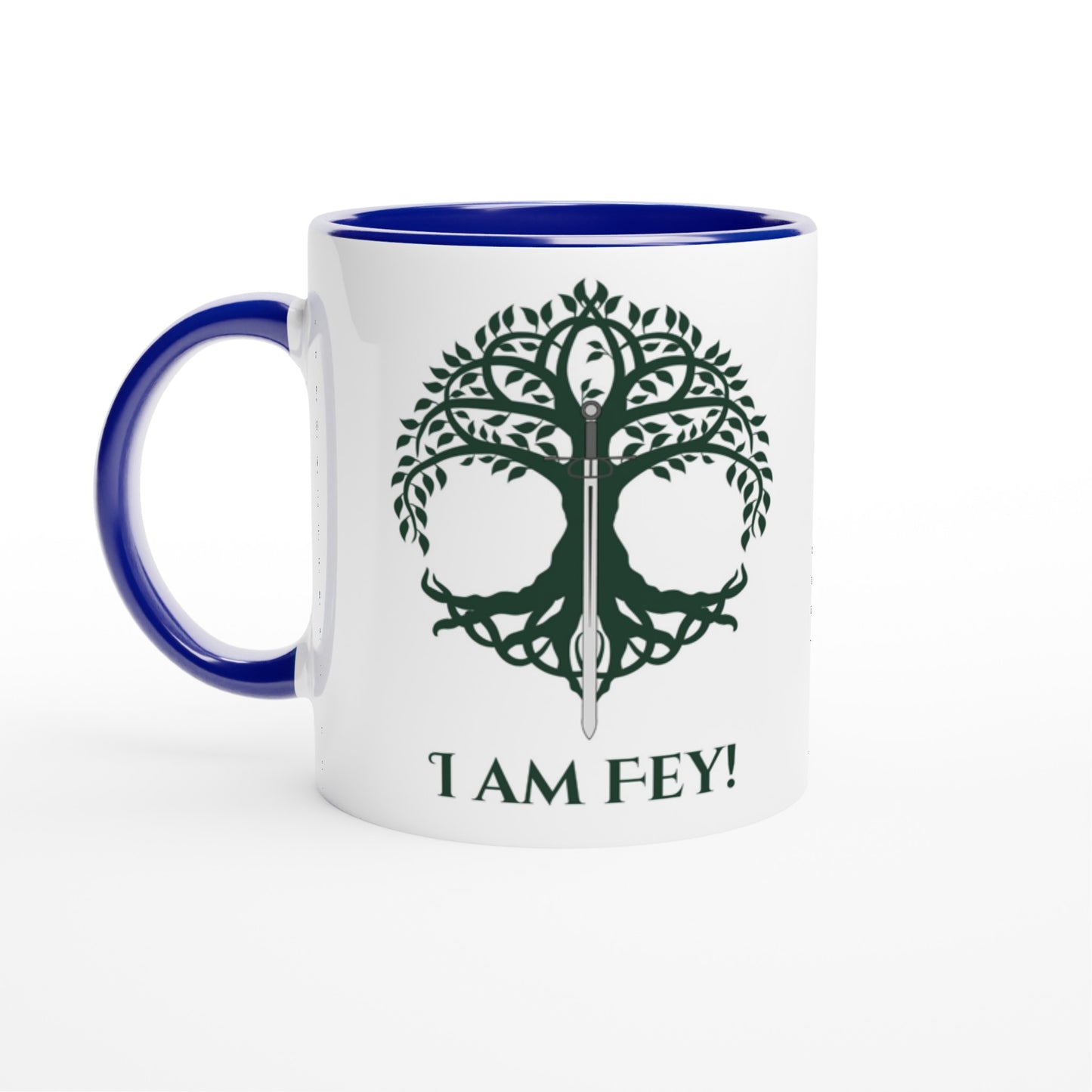 I am Fey White 11oz Ceramic Mug with Color Inside