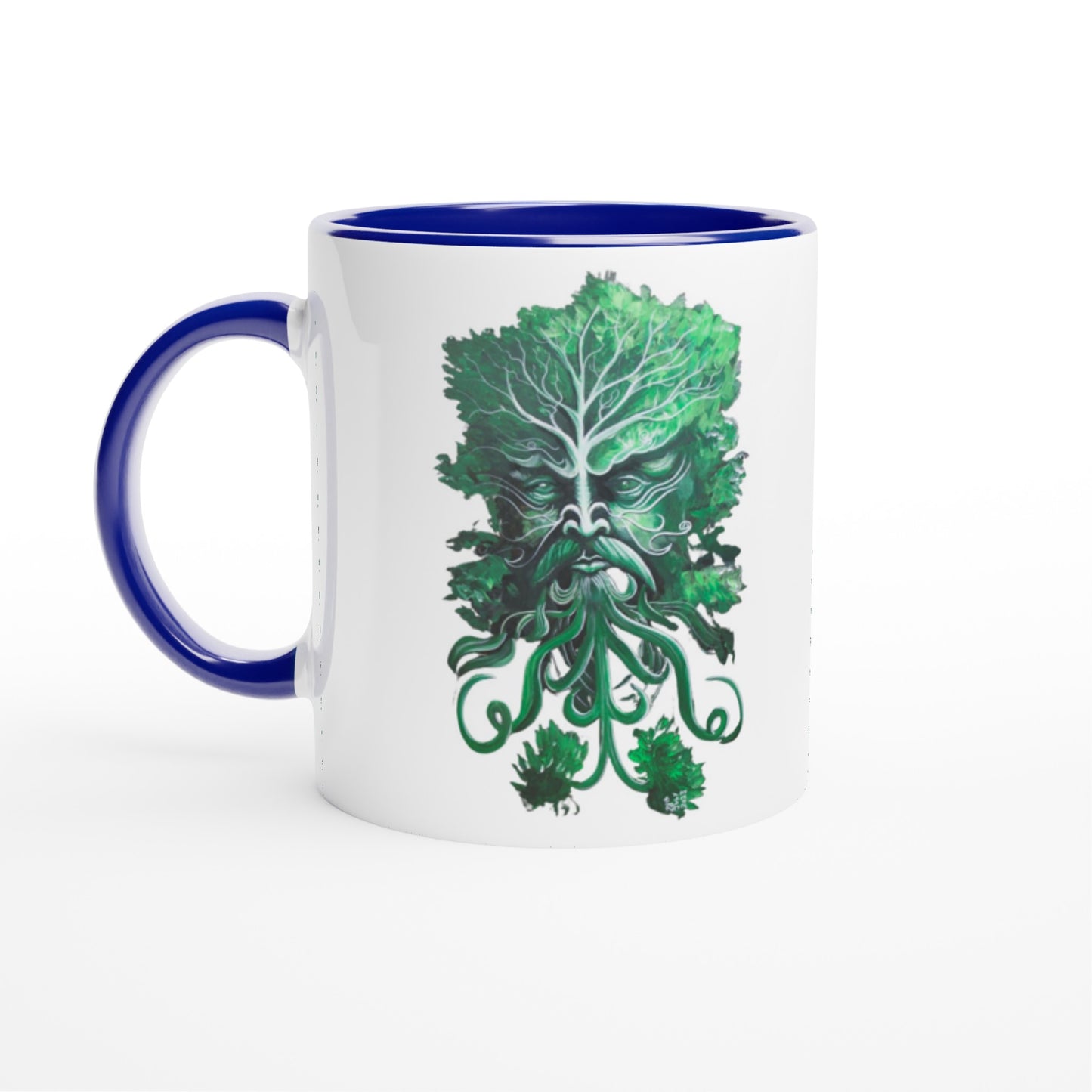 Green Man White 11oz Ceramic Mug with Color Inside
