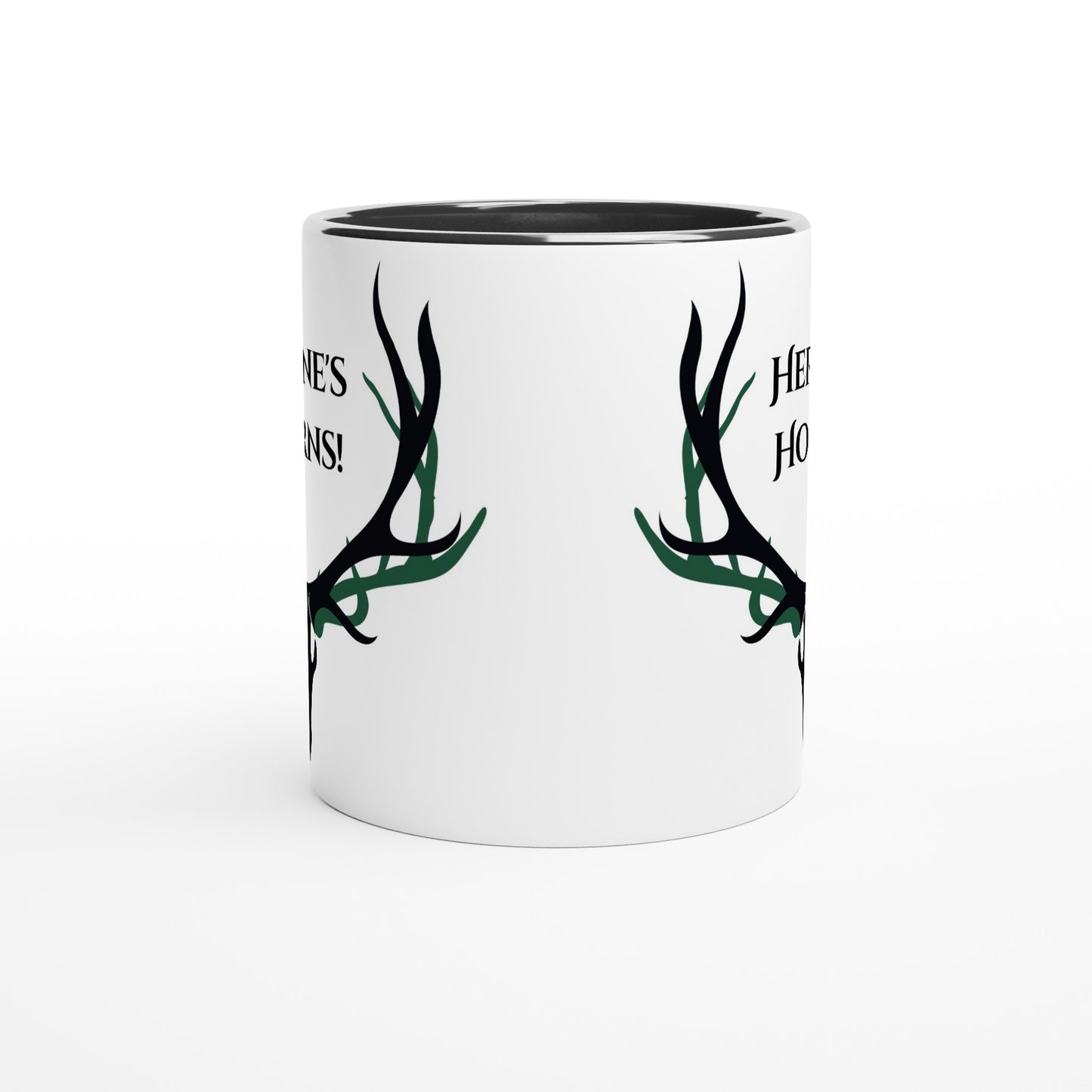 Herne's Horns White 11oz Ceramic Mug with Color Inside