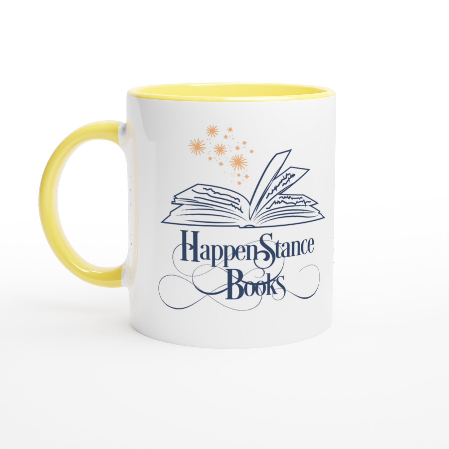 Happenstance Books White 11oz Ceramic Mug with Color Inside