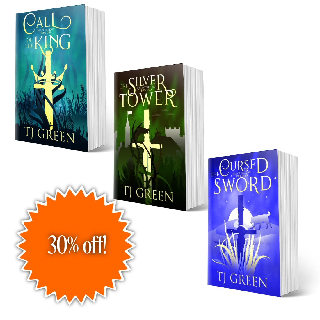 Rise of the King paperback bundle, YA arthurian fantasy, magic and mystery