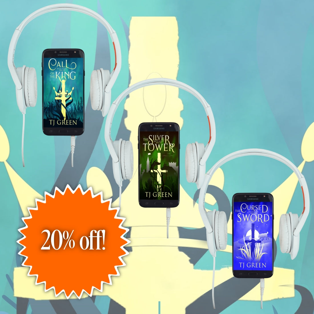 Rise of the King audiobook bundle, Arthurian fantasy, action, adventure, young adult adult fantasy, mythical creatures.