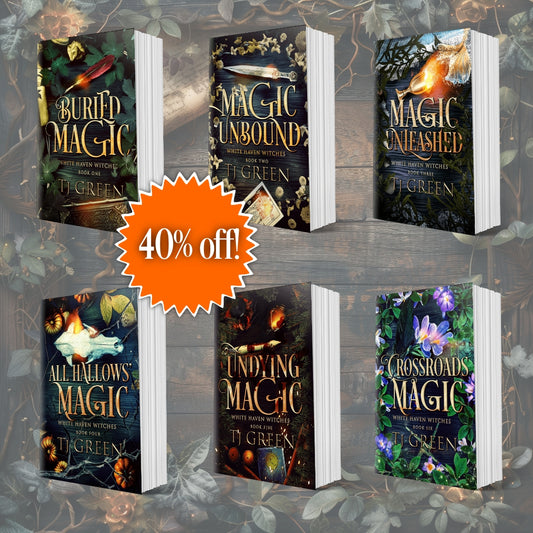 White Haven Witches Books 1 - 6 paperback bundle White Haven Witches, paranormal mysteries, magic, witchcraft, urban fantasy, supernatural, magical realism.