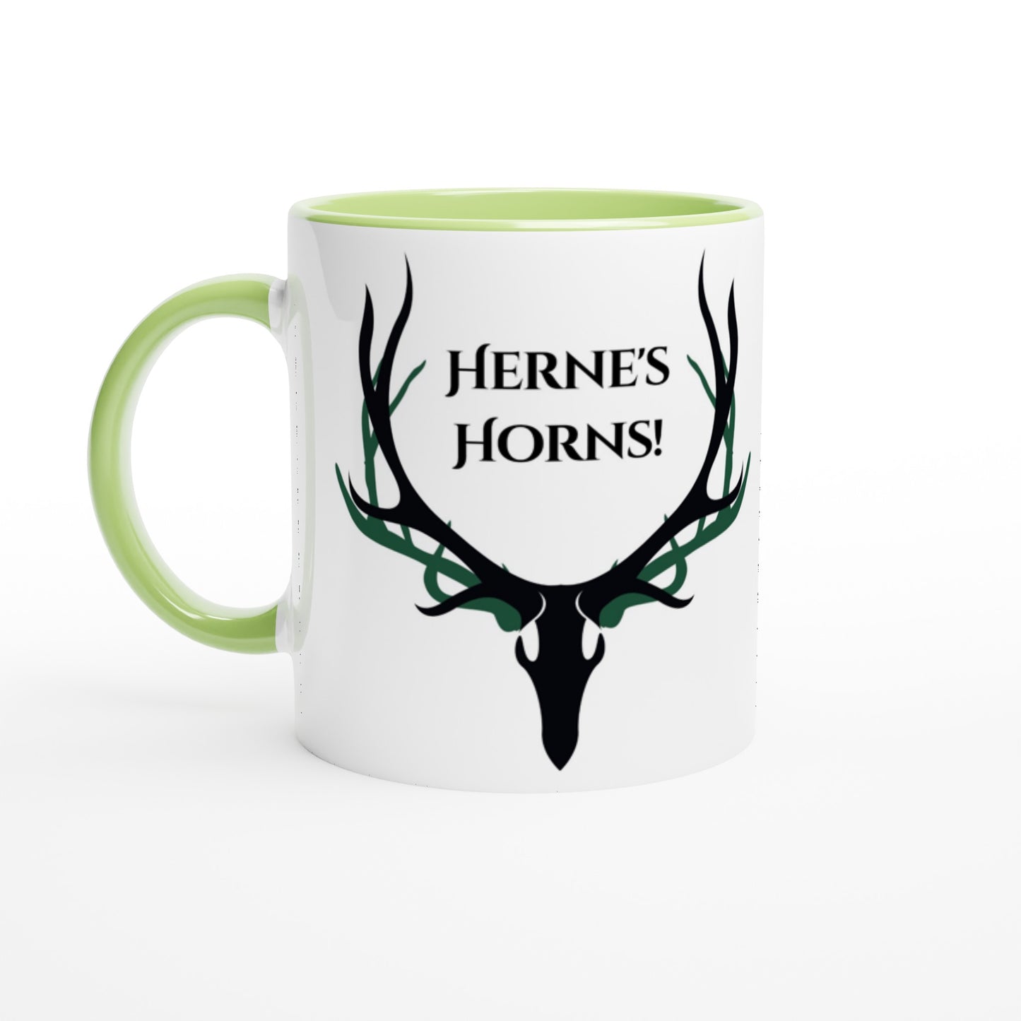 Herne's Horns White 11oz Ceramic Mug with Color Inside