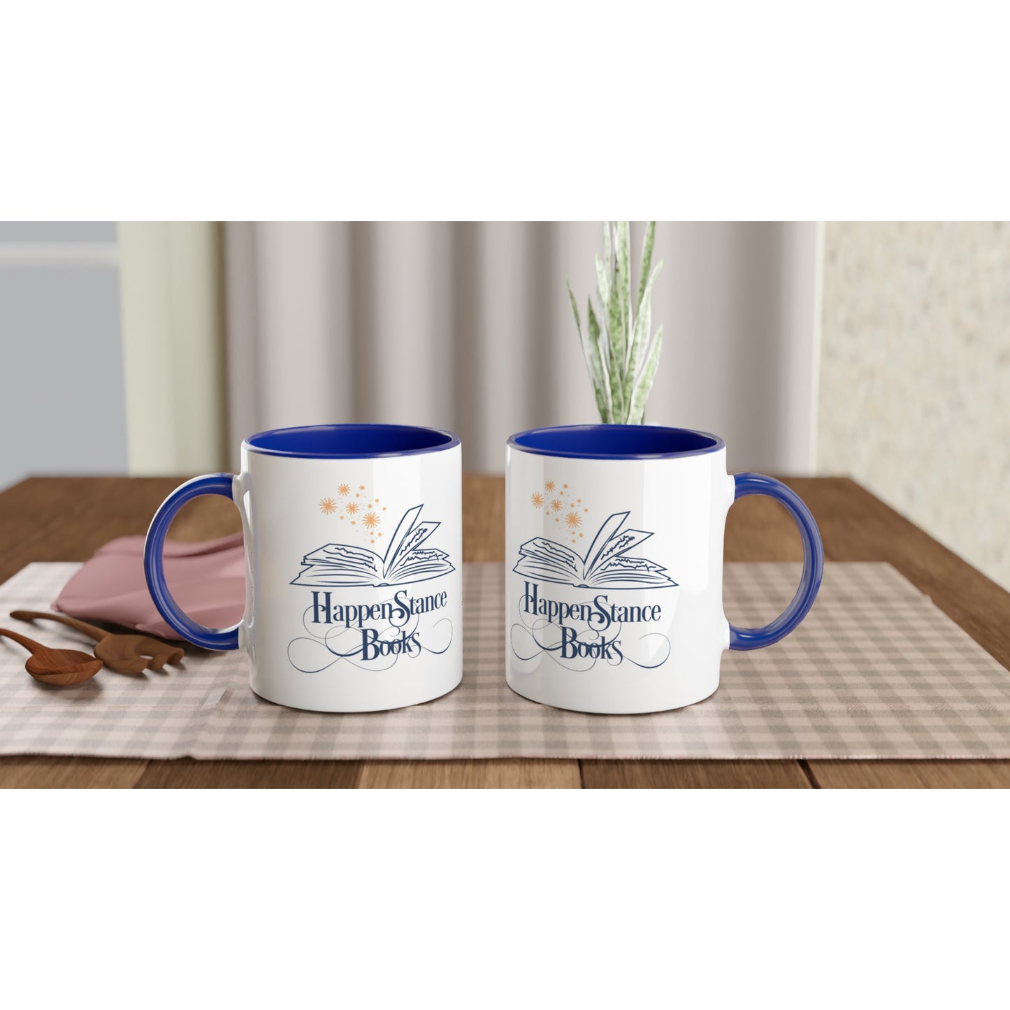 Happenstance Books White 11oz Ceramic Mug with Color Inside