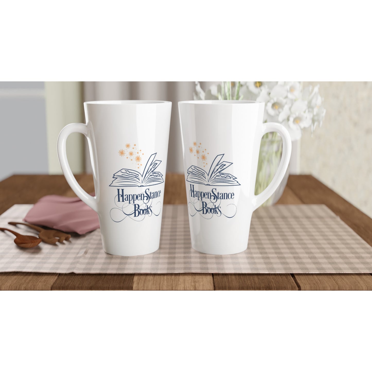 Happenstance Books White Latte 17oz Ceramic Mug