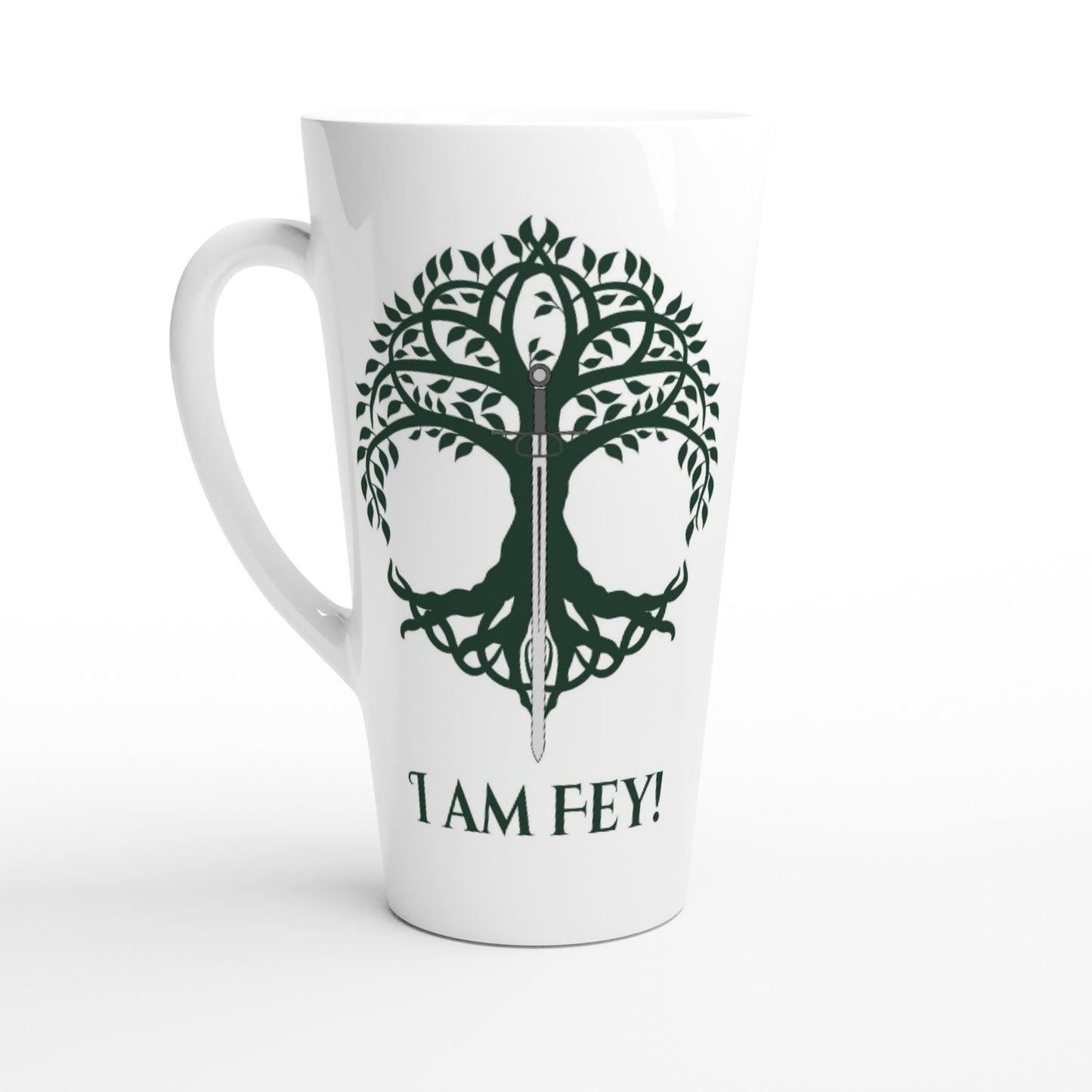 I am Fey White Latte 17oz Ceramic Mug