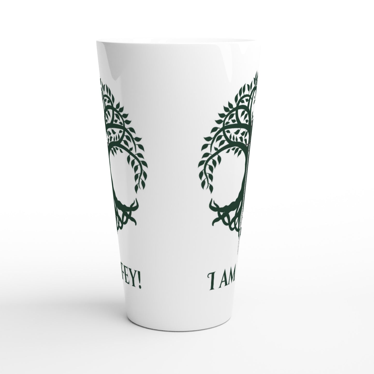I am Fey White Latte 17oz Ceramic Mug