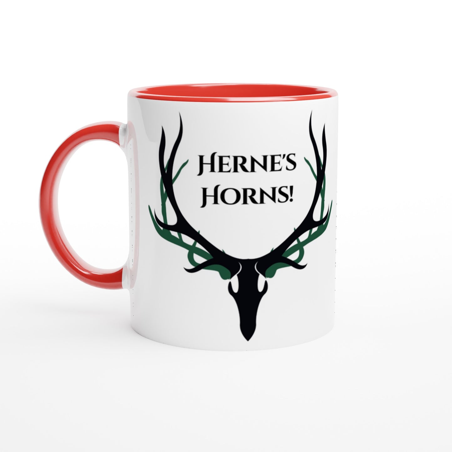Herne's Horns White 11oz Ceramic Mug with Color Inside