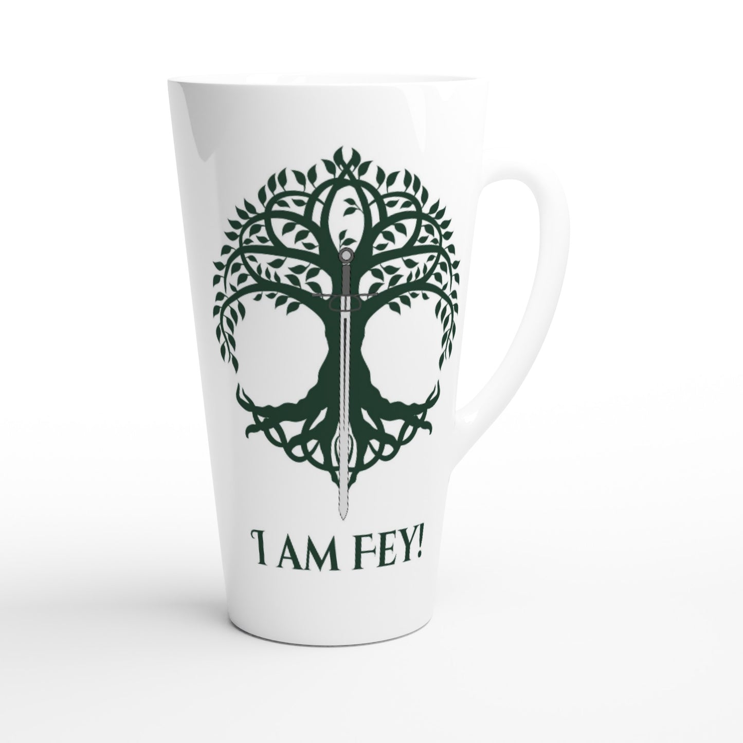 I am Fey White Latte 17oz Ceramic Mug