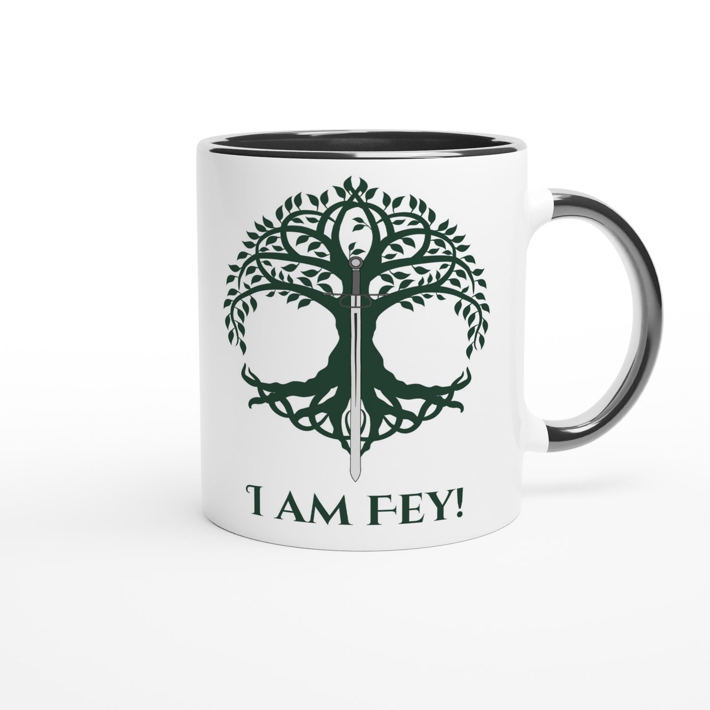 I am Fey White 11oz Ceramic Mug with Color Inside