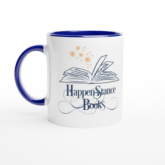 Happenstance Books White 11oz Ceramic Mug with Color Inside