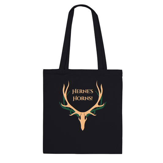 Herne's Horns Black Premium Tote Bag