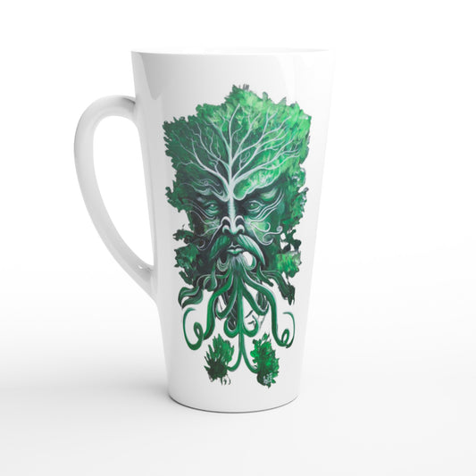 Green Man White Latte 17oz Ceramic Mug