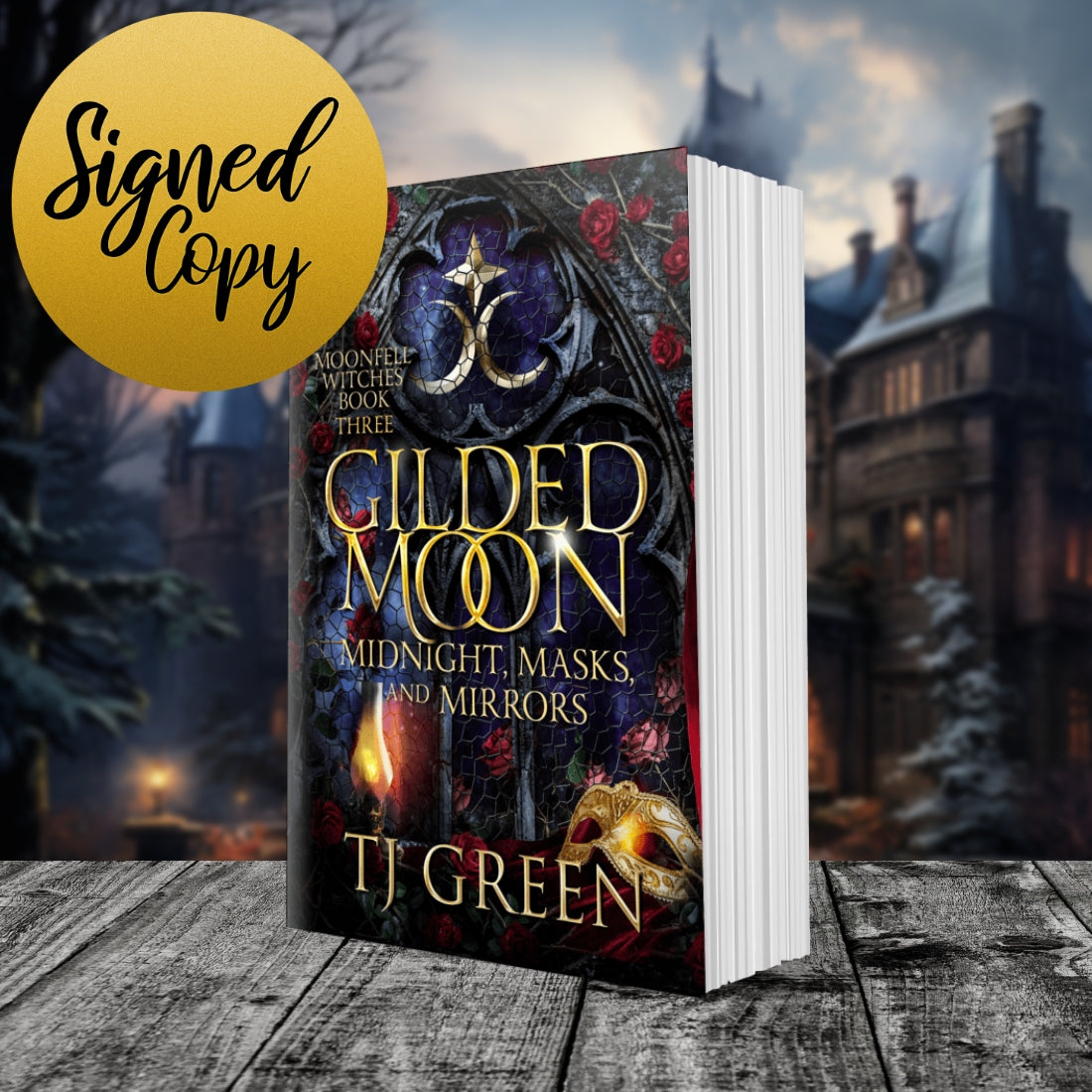 Gilded Moon: Midnight, Masks, and Mirrors, Moonfell Witches Book 3 Signed Paperback
