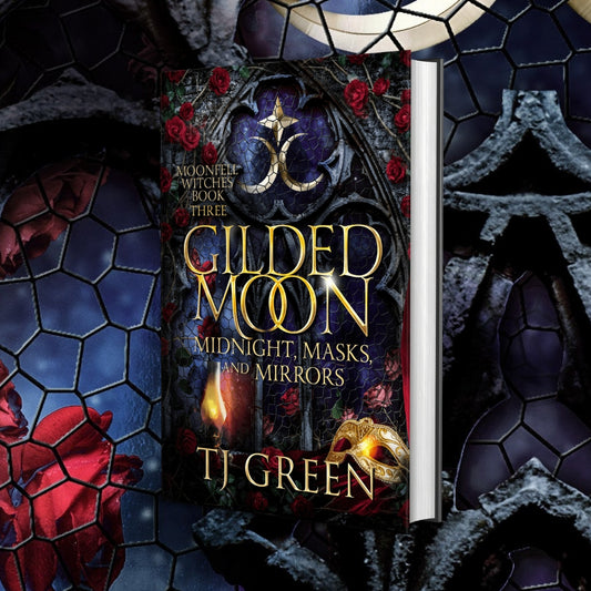Book cover of 'Gilded Moon' by TJ Green with a mystical design.