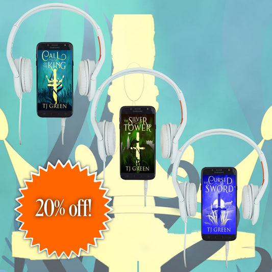 Rise of the King audiobook bundle, Arthurian fantasy, action, adventure, young adult adult fantasy, mythical creatures.