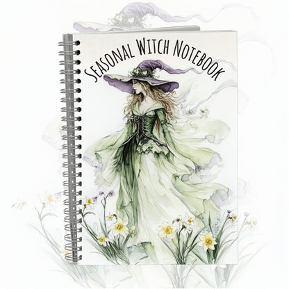 Notebook with floral design on cover and white background
