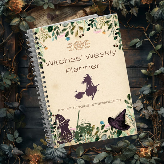 Witches' weekly planner for all things magical. Notebook and planner.