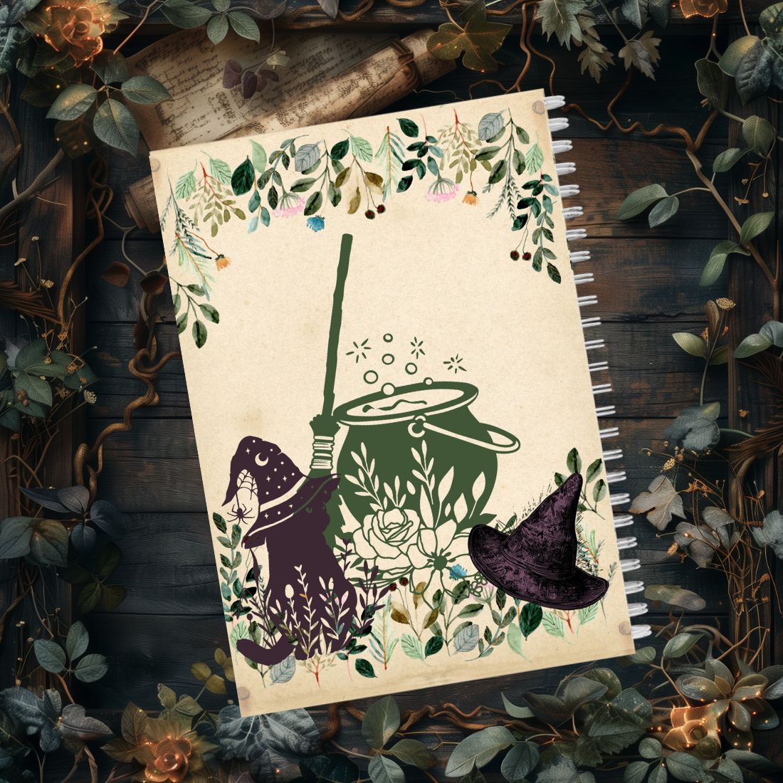 Witches' weekly planner for all things magical. Notebook and planner. Back cover.
