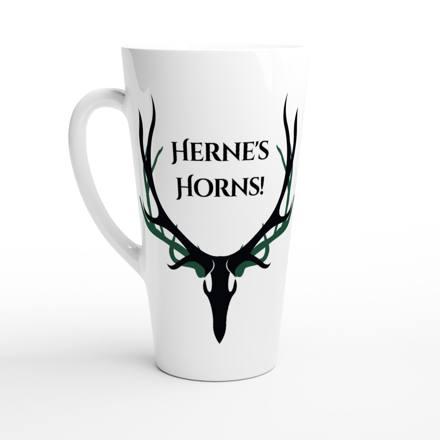Herne's Hornes White Latte 17oz Ceramic Mug