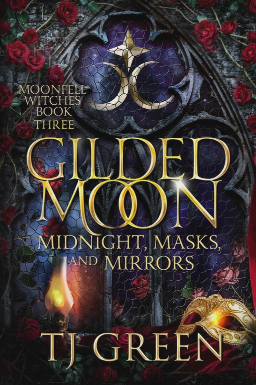Gilded Moon animated cover with rose petals falling over the words
