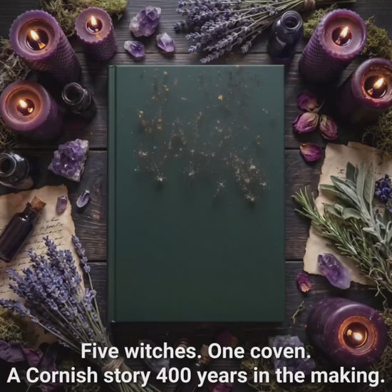 Buried Magic book on a table, with images moving on the cover