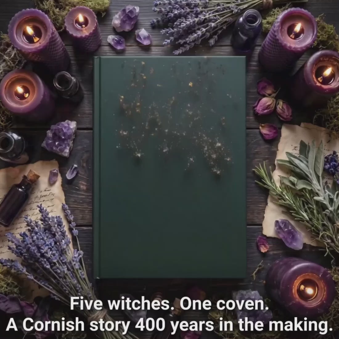 Buried Magic book on a table, with images moving on the cover